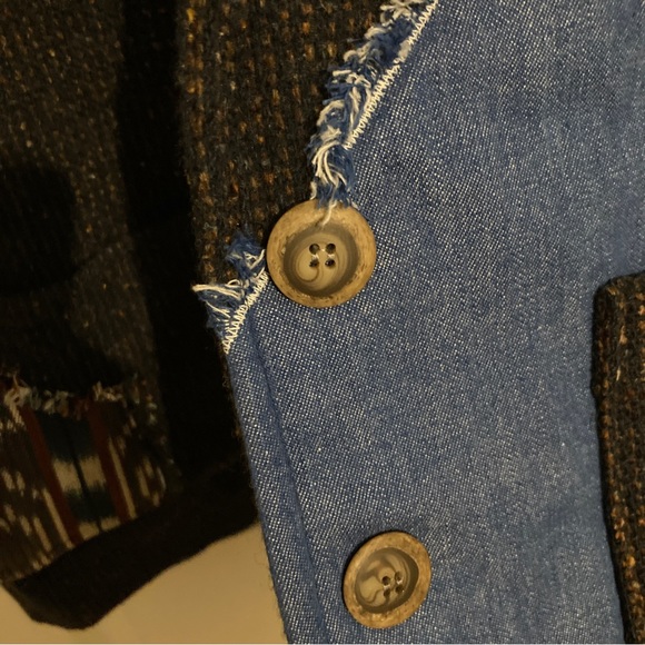 NWT Quirky Kitschy Vintage Patchwork Wool Blazer - Picture 9 of 13